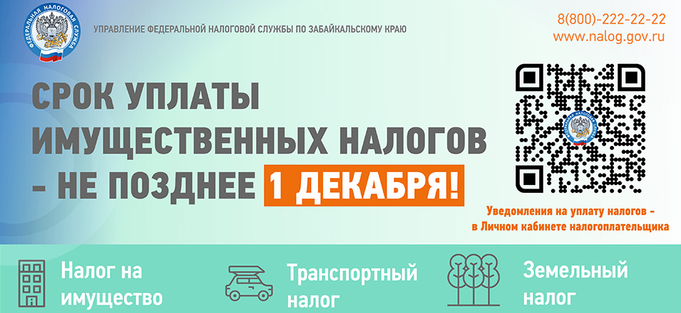 УФНС сообщает: Срок уплаты имущественных налогов - не позднее 1 декабря УФНС сообщает: Срок уплаты имущественных налогов - не позднее 1 декабря